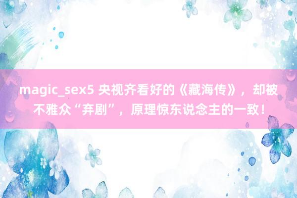 magic_sex5 央视齐看好的《藏海传》，却被不雅众“弃剧”，原理惊东说念主的一致！