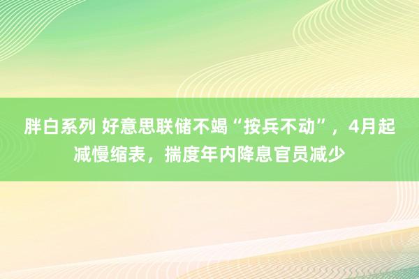 胖白系列 好意思联储不竭“按兵不动”，4月起减慢缩表，揣度年内降息官员减少