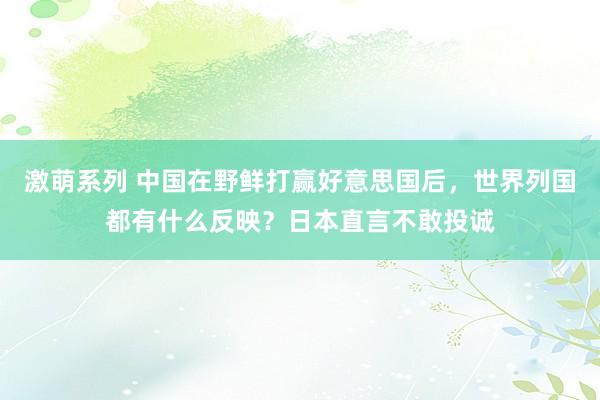 激萌系列 中国在野鲜打赢好意思国后，世界列国都有什么反映？日本直言不敢投诚