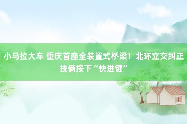 小马拉大车 重庆首座全装置式桥梁！北环立交纠正技俩按下“快进键”