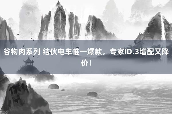 谷物肉系列 结伙电车惟一爆款，专家ID.3增配又降价！